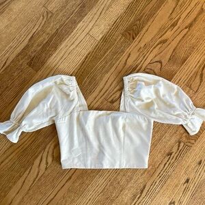 Whimsy + Row Cream Off-Shoulder Blouse